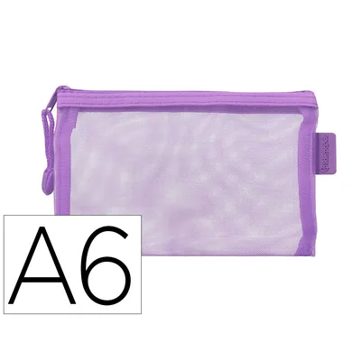 MOR Bolsa Zipper Bag Liderpapel Poliester Transpirable Multiusos DIN A6 Morado Pastel
