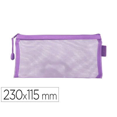 MOR Bolsa Zipper Bag Liderpapel Poliester Transpirable Multiusos Ticket 230X115 MM Morado Pastel