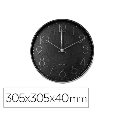 Q-CONNECT Reloj Q-Connect de Pared Analogico Plateado Silencioso 305X305X40MM