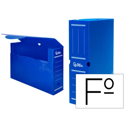 PLA Caja Archivo Definitivo Plastico Liderpapel Lomo 100 MM Azul 360X100X260 MM