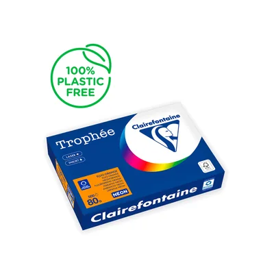 TROPHEE Papel Color Trophee DIN A4 80 GR Naranja Neon Paquete de 500 Hojas