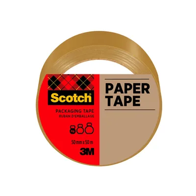 SCOTCH Cinta Adhesiva Scotch Papel Color Marron para Envios Postales 50 M X 50 MM