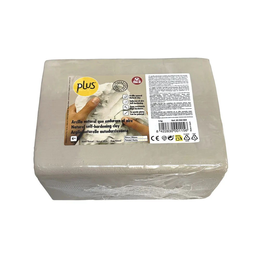 Pasta de Modelar SIO-2 Plus Color Blanco Natural Paquete de 5 KG