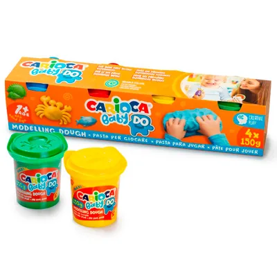 CARIOCA Pasta de Modelar Carioca Baby Do 150 ML Caja de 4 Unidades Colores Surtidos