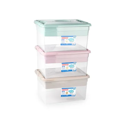 PLASTICFORTE Caja Organizadora Plastico Plasticforte N 9 con Bandeja Colores Surtidos 27X34X18 CM