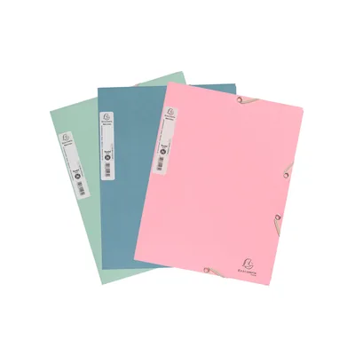 EXACOMPTA Carpeta Exacompta Autentik Gomas Carton Reciclado Tres Solapas DIN A4+ Pack de 6 Colores Surtidos