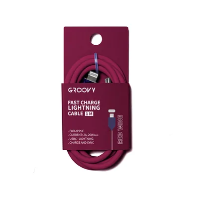GROOVY Cable Groovy Tipo C a Apple Lightning Carga Rapida Longitud 1 M Color Rojo