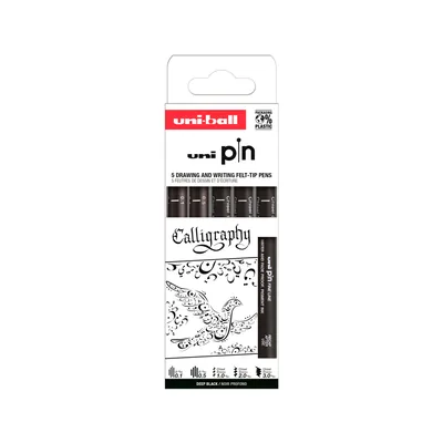 UNIBALL Rotulador Uniball Pin Caligrafico Color Negro Blister de 5 Unidades
