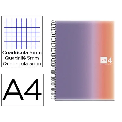 MIQUELRIUS Cuaderno Espiral Miquelrius DIN A4 80 Hojas 90 GR Cuadro 5 MM Tapa Forrada Aurora Provence