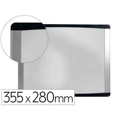 BI-OFFICE Pizarra Blanca Bi-Office Inka Magnetica Acero Lacado Marco de Aluminio y Laterales Plastico Negro 355X280 MM