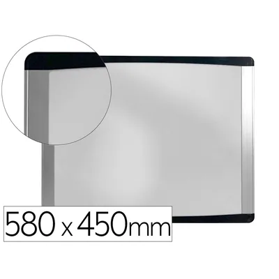 BI-OFFICE Pizarra Blanca Bi-Office Inka Magnetica Acero Lacado Marco de Aluminio y Laterales Plastico Negro 580X450 MM