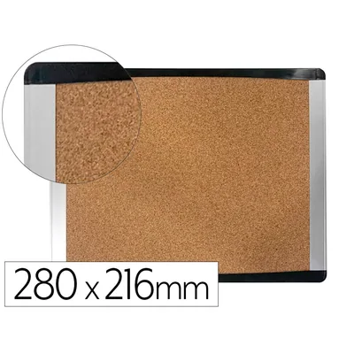 BI-OFFICE Pizarra Corcho Bi-Office Inka Reciclado Marco de Aluminio y Laterales Plastico Negro 280X216 MM