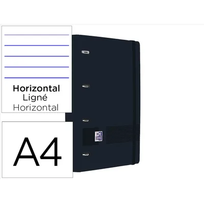 OXFORD Archivador Oxford Eurobinder+ Live&go Polyfoam DIN A4+ 120 Hojas Horizontal Color Negro