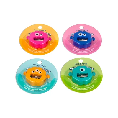 IMAGINOVO Goma de Borrar Imaginovo Monstruo con Sacapuntas Colores Surtidos