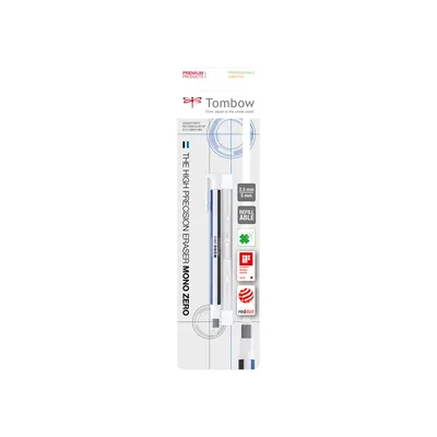 TOMBOW Portagomas Tombow Mono Zero con Clip Goma Rectangular 2,5MM X 5MM+ 2 Recambios
