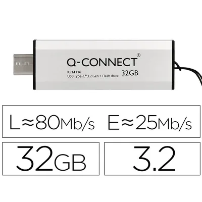 Q-CONNECT Memoria Usb Q-Connect Flash Drive 32 Gb 3.2 Tipo C