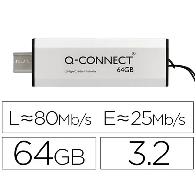 Q-CONNECT Memoria Usb Q-Connect Flash Drive 64 Gb 3.2 Tipo C