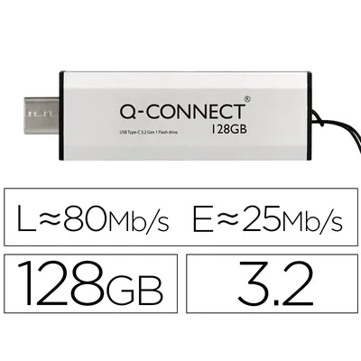 Q-CONNECT Memoria Usb Q-Connect Flash Drive 128 Gb 3.2 Tipo C