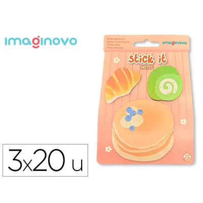 IMAGINOVO Bloc Notas Adhesivas Imaginovo Foodies Tortitas 60 Hojas Tamaños Surtidos