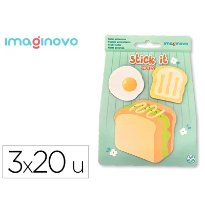 IMAGINOVO Bloc Notas Adhesivas Imaginovo Foodies Sandwich 60 Hojas Tamaños Surtidos