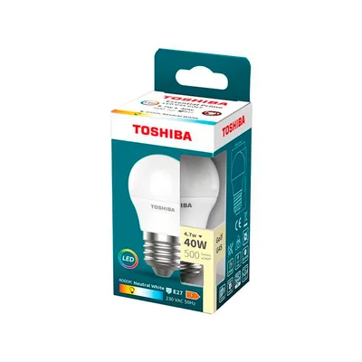 TOSHIBA Bombilla Led Toshiba Essential G45 E27 4.7W Luz Neutra 4000K