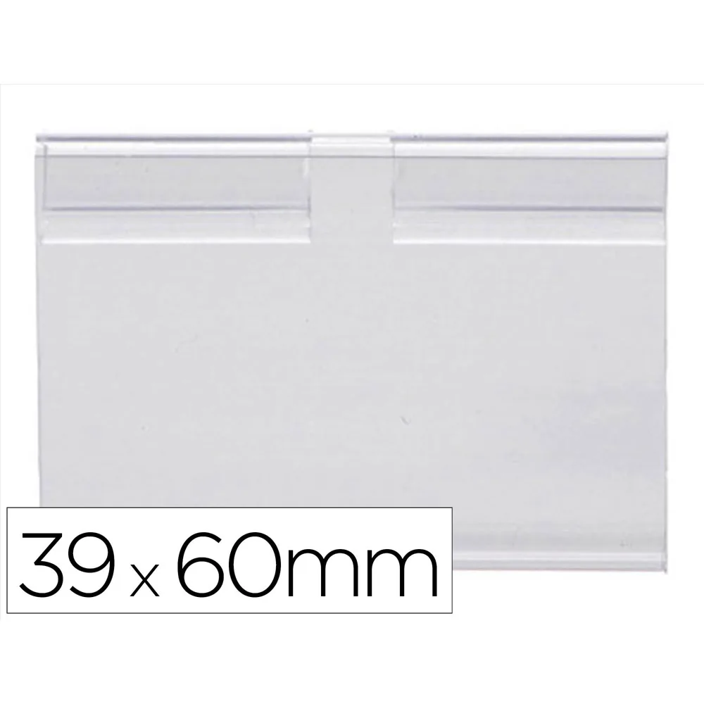 Soporte Portaprecios Q-Connect para Ganchos en T Etiqueta 39X60MM Transparente