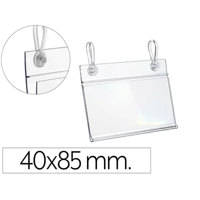 Q-CONNECT Soporte Portaprecios Q-Connect con 2 Taladros y Clip para Cesta Metalica Etiqueta 40X85 MM
