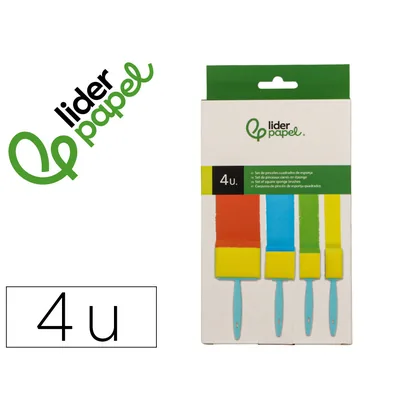 LIDERPAPEL Esponja Manualidades Liderpapel Goma Foam Pincel Cuadrado 25/40/50/75 MM Caja de 4 Unidades