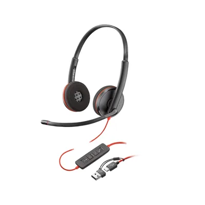 HP Auriculares Poly con Cable Blackwire 3220 Stereo Usb-c + Adaptador Usb-c/a