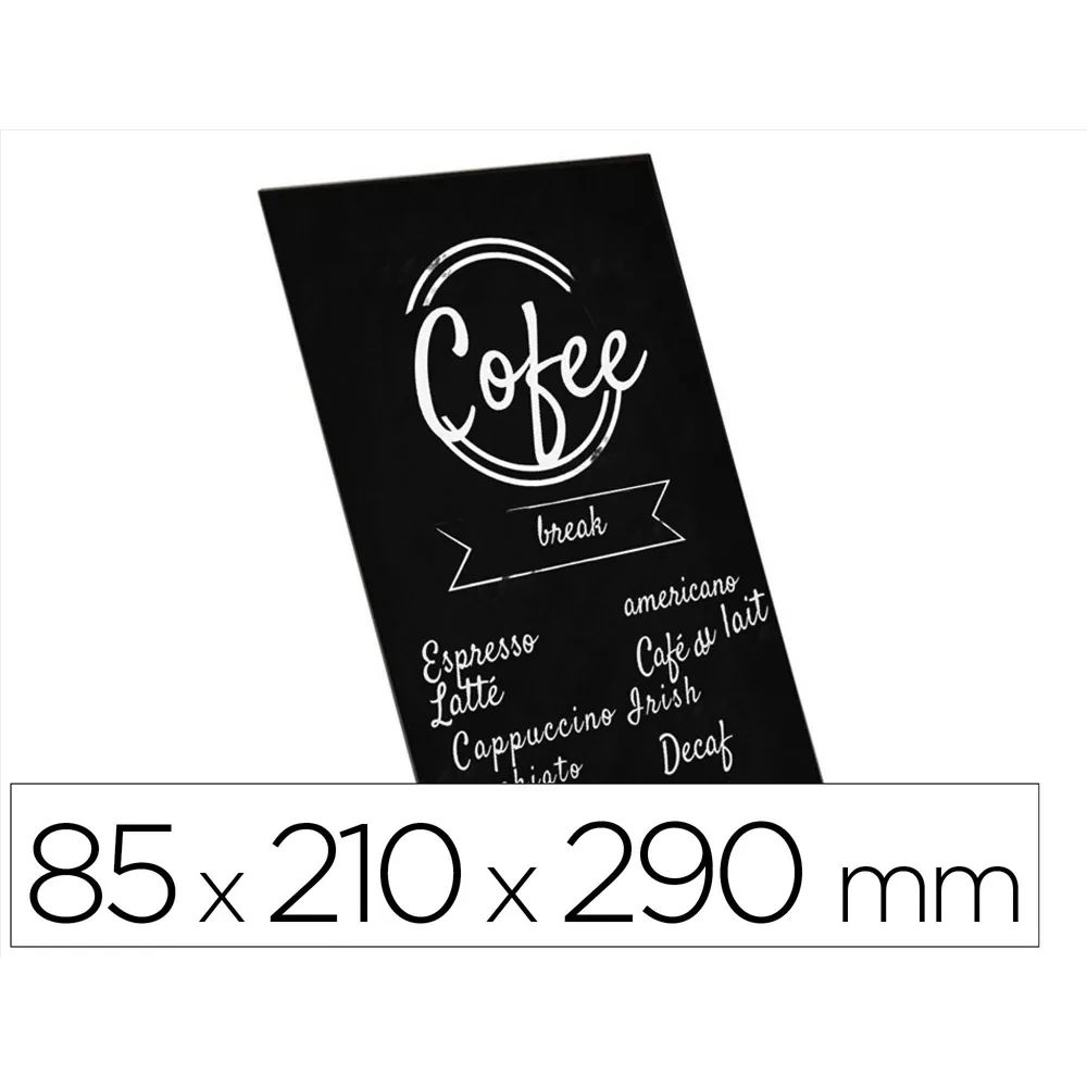 Pizarra de Sobremesa Archivo 2000 en Forma de L A4 Vertical Metacrilato Negro 100% Reciclable 85X210X290 MM