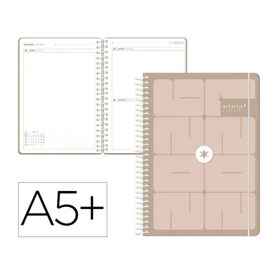 ANTARTIK Agenda Escolar Antartik 26-27 Espiral Essentials Dia Pagina A5+ Bilingue 80G Papel Fsc Beis