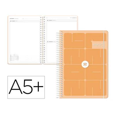 ANTARTIK Agenda Escolar Antartik 26-27 Espiral Essentials Dia Pagina A5+ Bilingue 80G Papel Fsc Naranja
