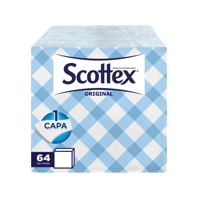 SCOTTEX Servilleta Scottex Estilo Decorada 1 Capa 30X30 CM Paquete de 64 Unidades