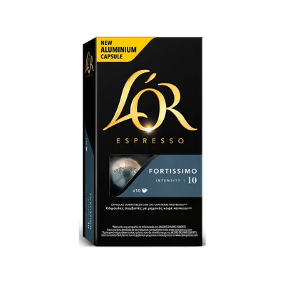 L'OR Cafe L'Or Espresso Fortissimo Intensidad 10 Caja de 10 Capsulas Compatible Nespresso