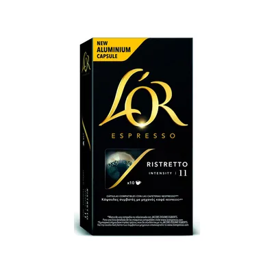L'OR Cafe L'Or Espresso Ristretto Intensidad 11 Caja de 10 Capsulas Compatible Nespresso