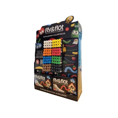 TCOLORS Rotulador Tcolors Fly&flot Efecto 3D Volumetrico 25 ML Expositor de Sobremesa 96 Unidades Colores Surtidos +
