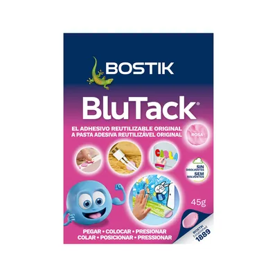 BOSTIK Sujetacosa Masilla Bostik Blu Tack Rosa Blister de 45 G