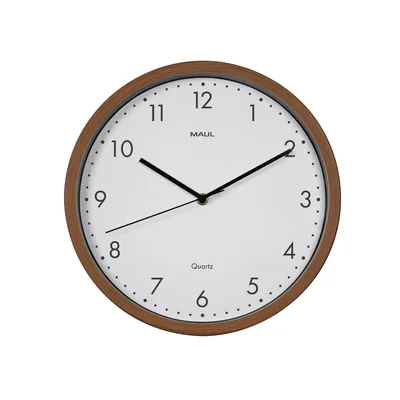 MAUL Reloj Maul Grain de Pared Redondo 30 CM Diametro Cuarzo Marco Madera Oscura