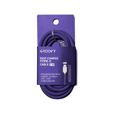 GROOVY Cable Groovy Usb Tipo C a Usb Tipo C Longitud 1 M Color Morado