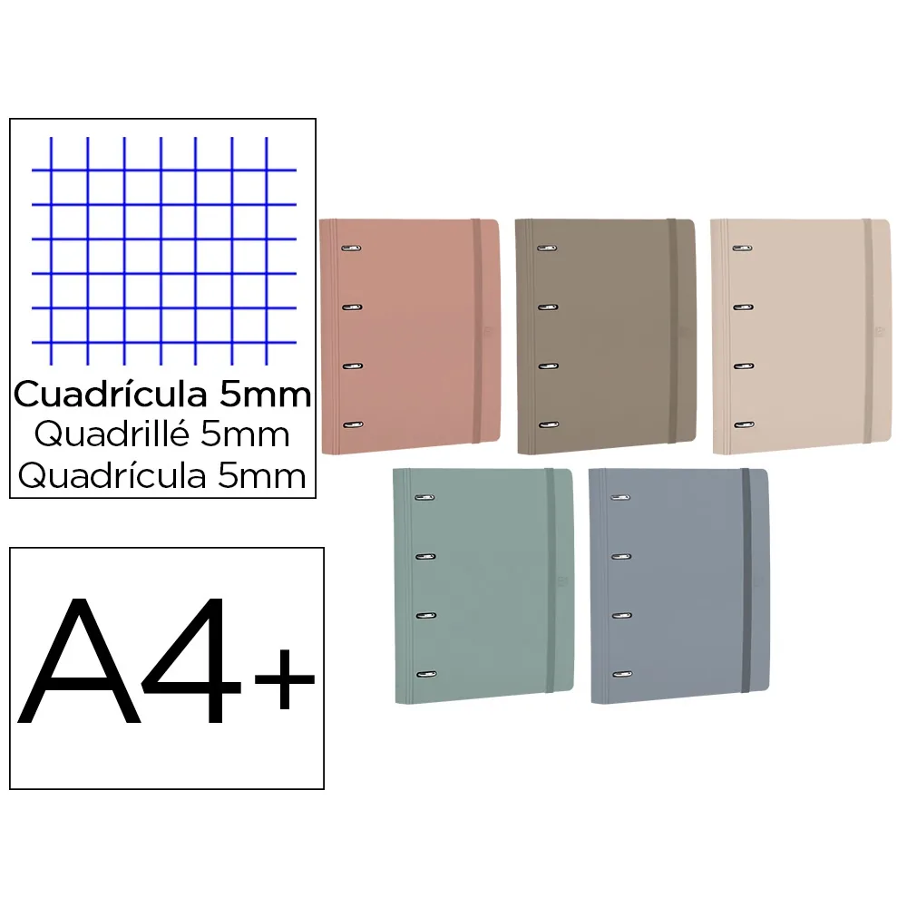 Carpeta Anillas Oxford Europeanbinder Forest DIN A4+ con Recambio Cuadro 5MM