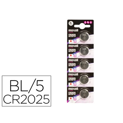MAXELL Pila Maxell Tipo Boton Litio CR-2025 Blister de 5 Unidades