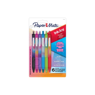 PAPERMATE Boligrafo Paper Mate Inkjoy 300 Retractil Coleccion de Estilo Trazo 1 MM Blister de 6 Unidades Colores Surtidos