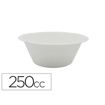 Sin marca Plato de Fibra Bio Bol 250 Cc Paquete de 50 Unidades