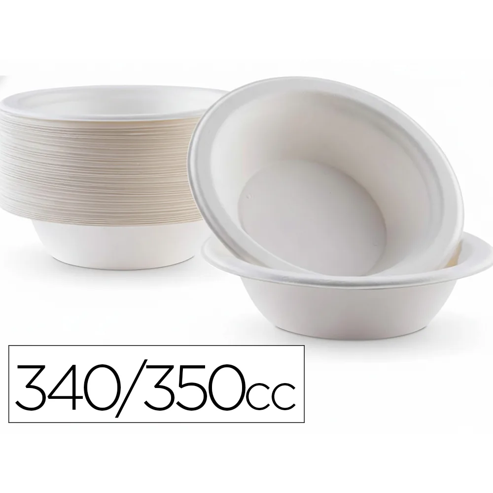 Plato de Fibra Bio Bol 340/350 Cc Paquete de 50 Unidades