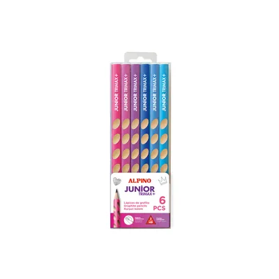 ALPINO Lapices de Grafito Alpino Junior Trimax+ Hb Blister de 6 Unidades