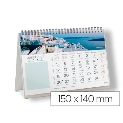 LIDERPAPEL Calendario Espiral Triangular Liderpapel Imagenes Ciudades 2027 140X150 MM Papel 128 GR con Pegatinas