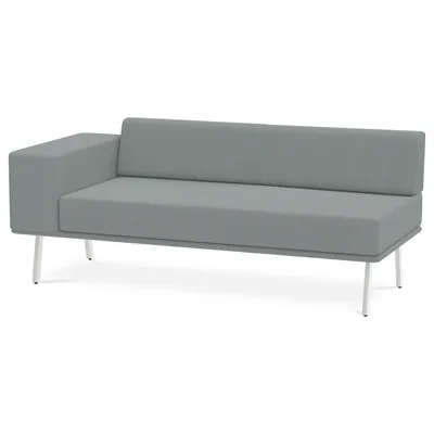 ROCADA Modulo Rocada Ural-al Rectangular Largo Respaldo Apoyabrazo Izquierda Tapizado Gris 162X74X56 CM