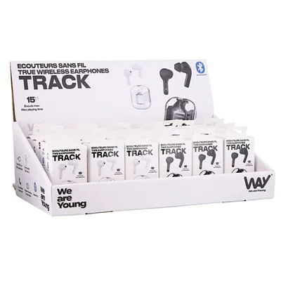 TNB Auriculares Track Tws con Estuche de Carga Expositor de 12 Unidades Blanco + 12 Color Negro
