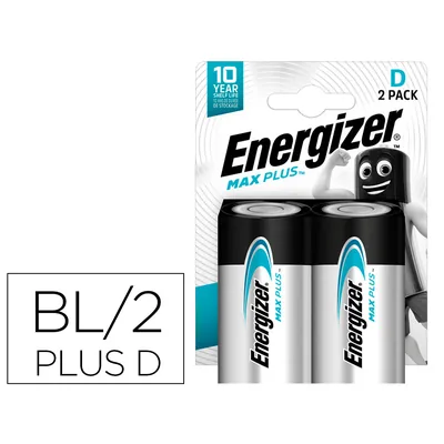 ENERGIZER Pila Energizer Alcalina Max Plus D Blister de 2 Unidades
