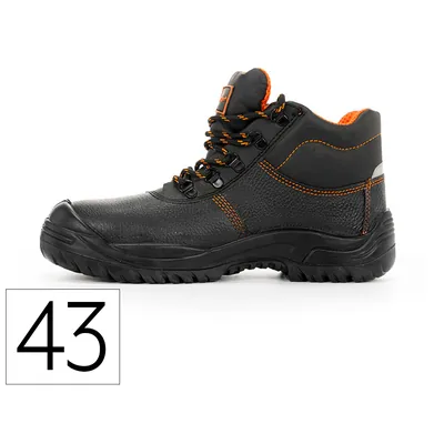 SAFETOP Bota de Seguridad Safetop Eurio Cuero Grabado Suela de Acero Antiperforacion S3 Sr Talla 43 Color Negro